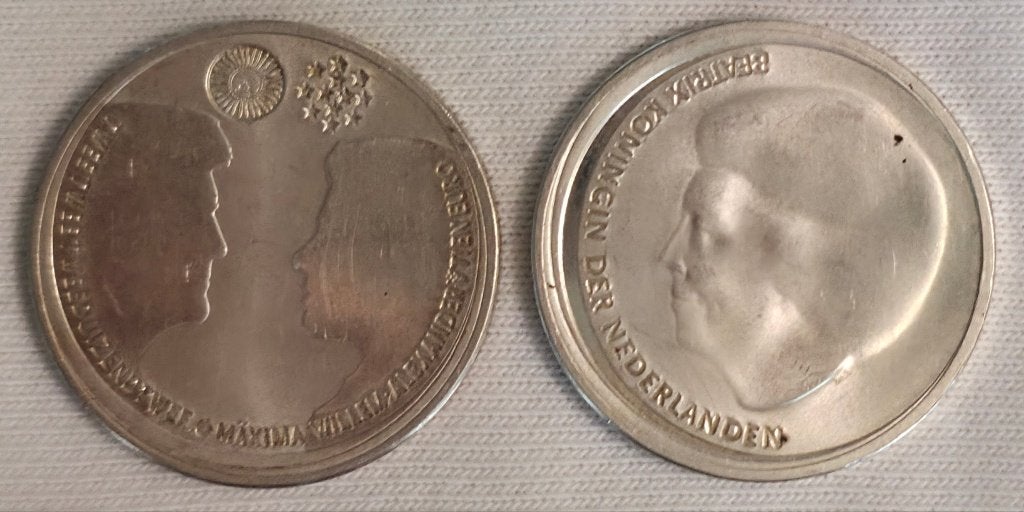 Nederland €10 – Huwelijksmunt – Zilver, Koningin Beatrix, Euro's, Ophalen of Verzenden, Losse munt