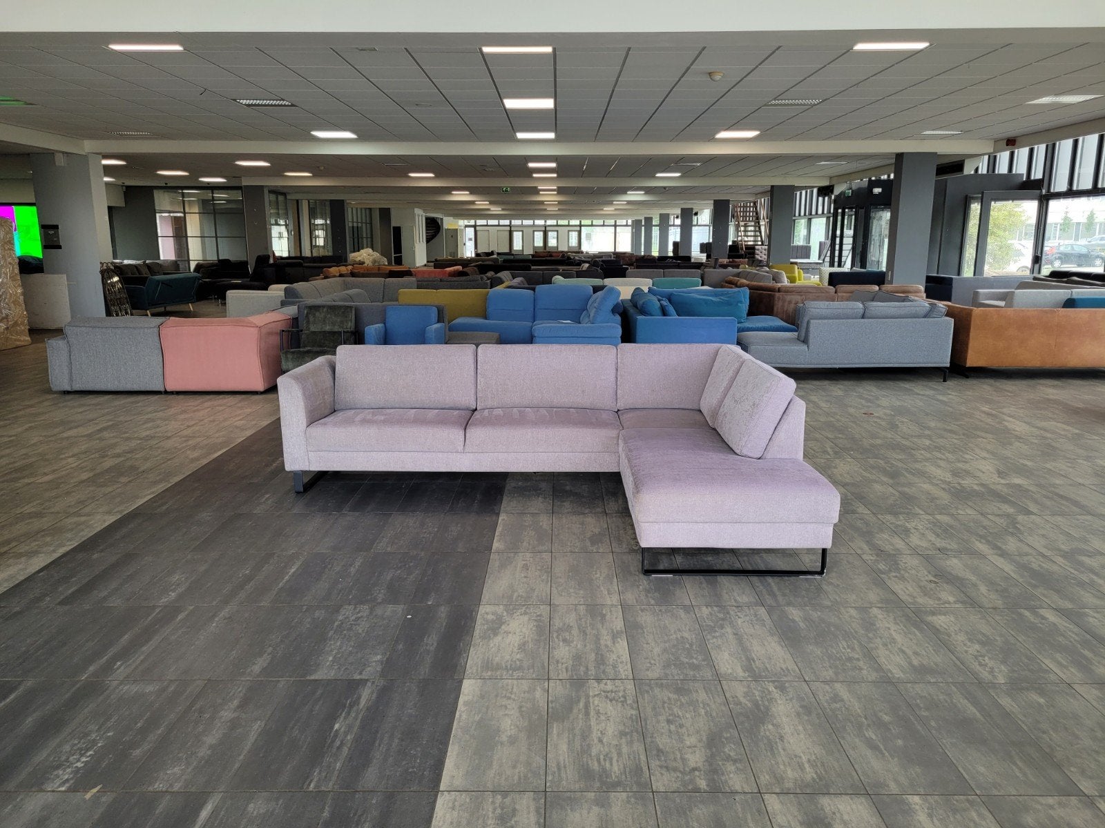 Foto 2 van ✅️️️ GEREINIGD hoekbank kaki lila 290x215 | BEZORGEN