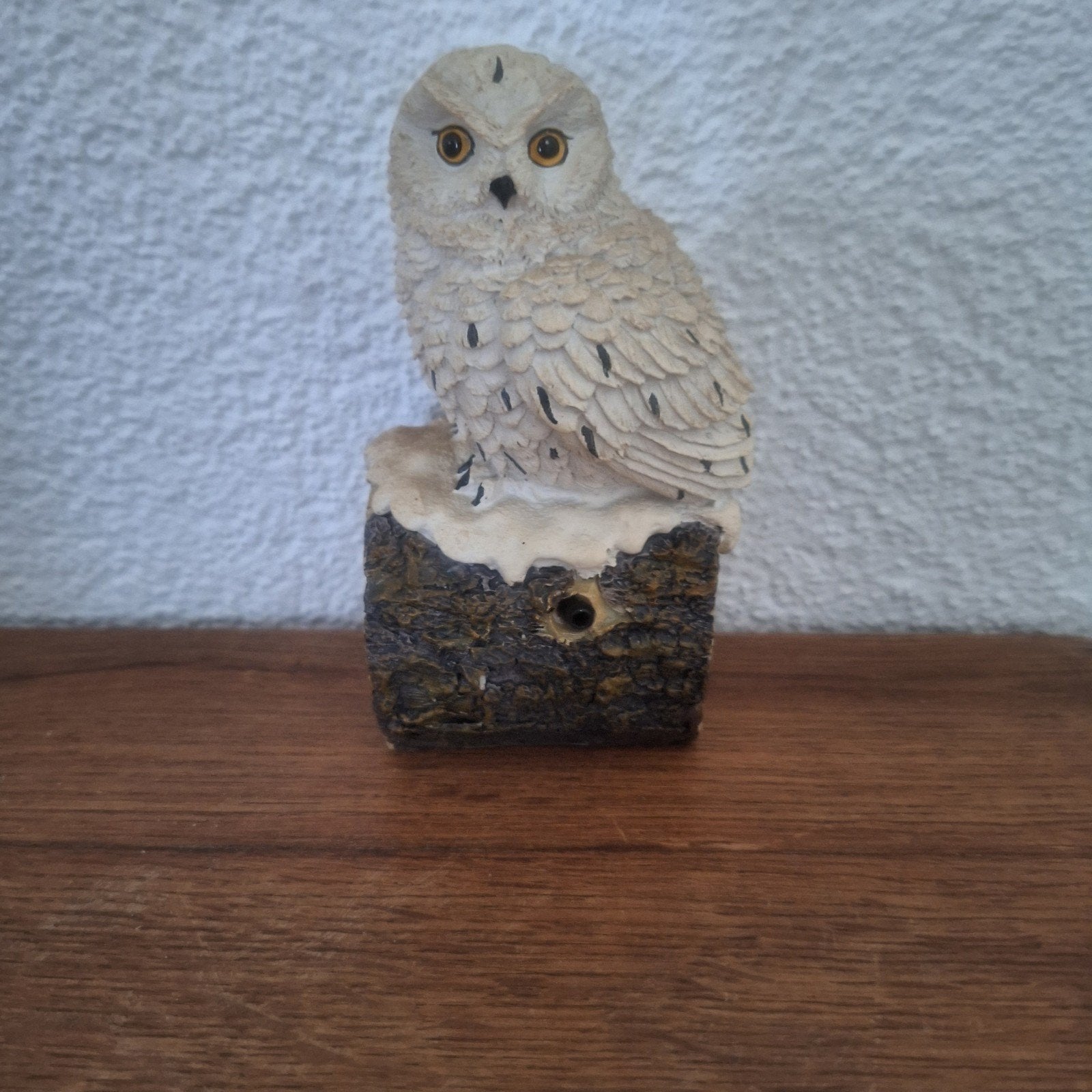 Uil beeldje met geluid - Decoratieve sneeuwuil, Ophalen of Verzenden, Gebruikt, Wit, Kunststof