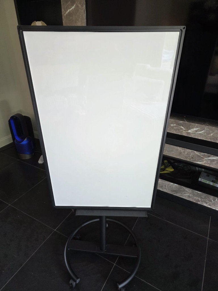 Whiteboard op statief - Magnetisch - 100x65 cm - Zwart, Ophalen of Verzenden, Mobiel, Gebruikt, Whiteboard