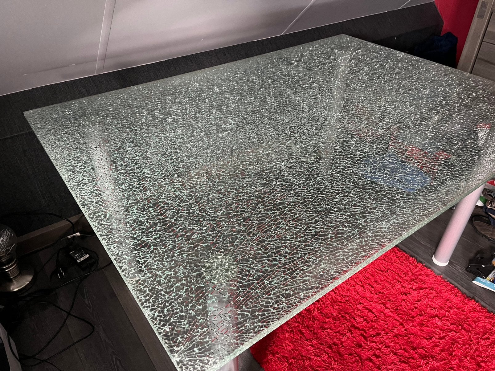 Tafel craquelé glas, Ophalen, Zo goed als nieuw