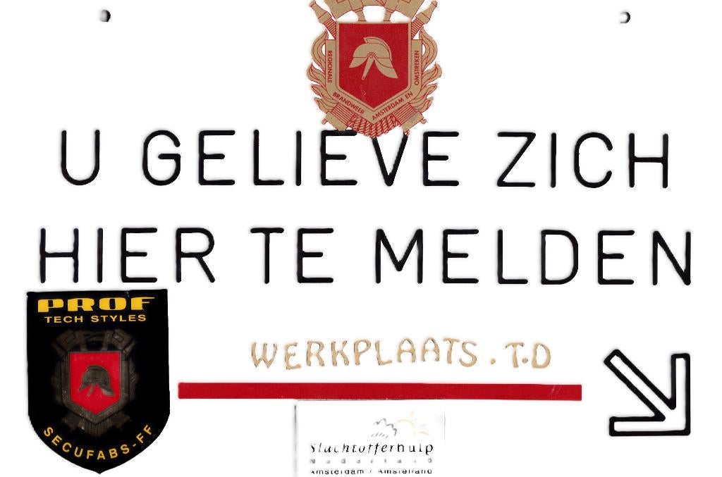 REGINALE BRANDWEER AMSTERDAM EN OMSTREKEN U GELIEVE ......., Postzegels en Munten, Ophalen of Verzenden, Overige materialen