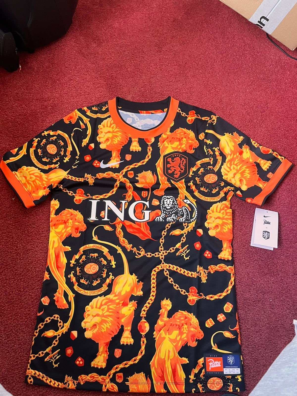 Patta x Nike KNVB Pre-Match Jersey-M, Kleding | Heren, T-shirts, Maat 48/50 (M), Nike, Nieuw, Oranje