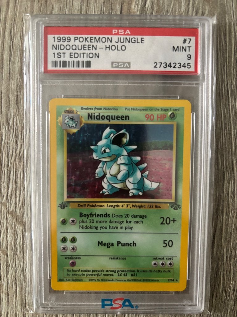 Nidoqueen 1st Edition PSA 9, Verzenden, Zo goed als nieuw, Losse kaart, Foil