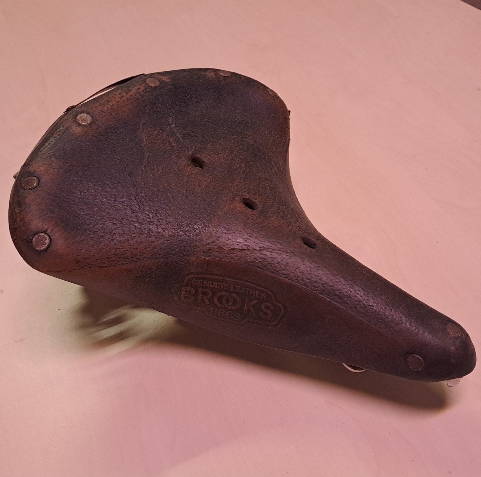 Brooks B66S leren zadel, Fietsen en Brommers, Fietsaccessoires | Overige Fietsaccessoires, Ophalen of Verzenden, Gebruikt