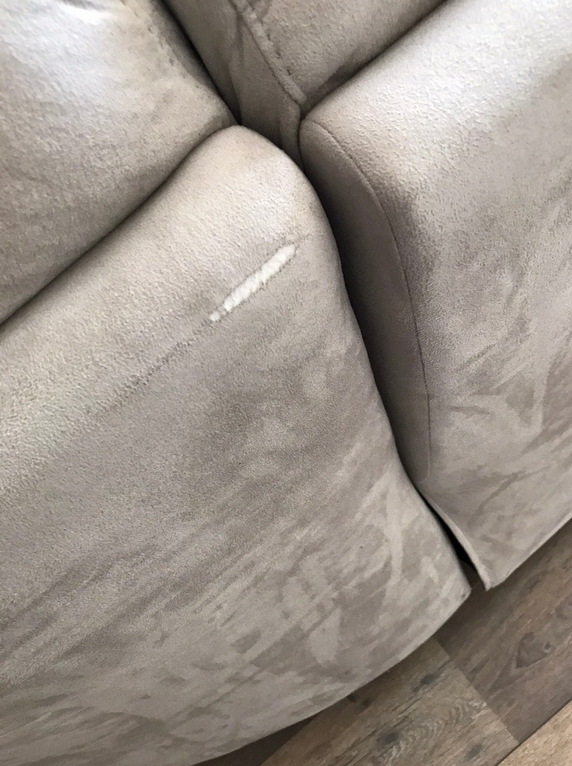 Gratis!Grote hoekbank met relaxfunctie - Beige/Grijs, Ophalen, Gebruikt, Stof