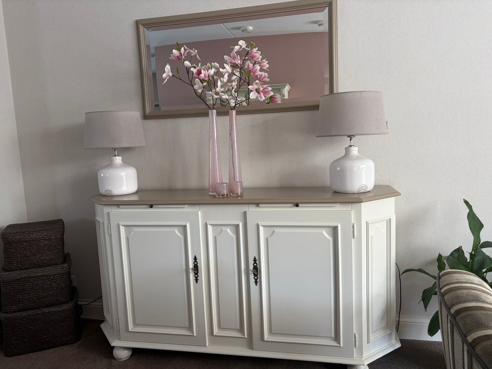 Dressoir creme landelijk, 150 tot 200 cm, Ophalen of Verzenden, Landelijk, Grenenhout