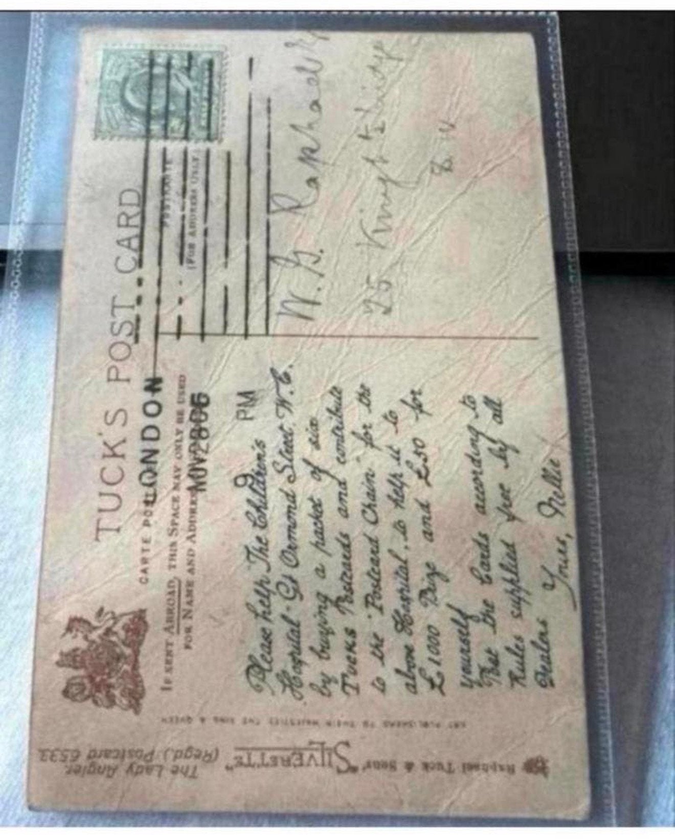 Oude postkaart Silverette The lady Angler 6533. London 1928, Verzamelen, Ansichtkaarten | Buitenland, Ophalen of Verzenden, 1920 tot 1940