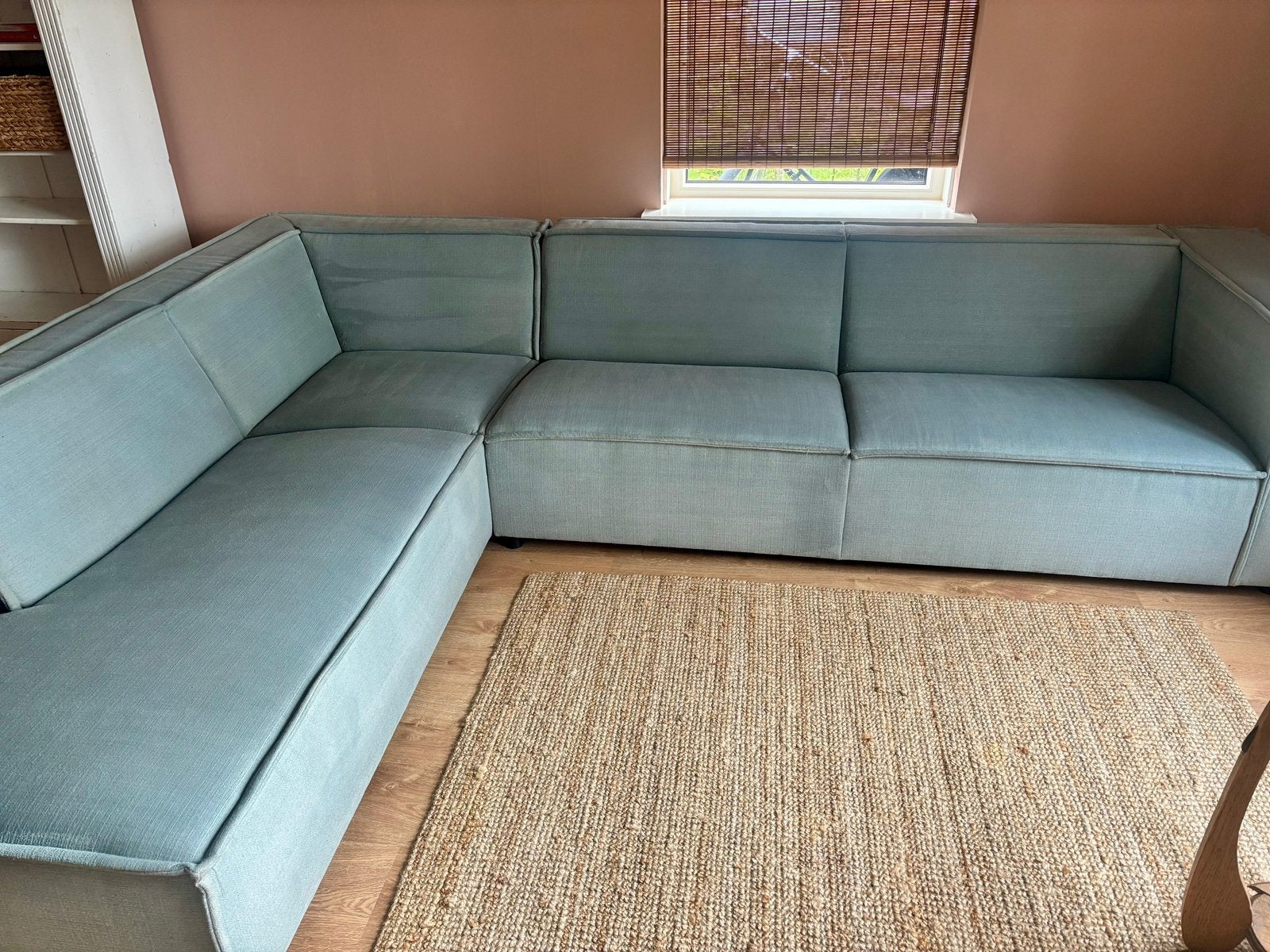 Hoekbank By Sidde - sommer blauw/groen chinois green, Huis en Inrichting, Ophalen, 250 tot 300 cm, Gebruikt, 100 tot 125 cm