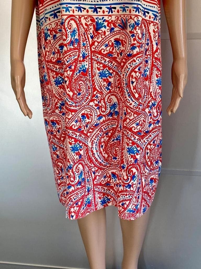 J159 Caroline Biss maat L=42/44 jurk jurkje rood/wit/blauw, Kleding | Dames, Jurken, Maat 42/44 (L), Ophalen of Verzenden, Zo goed als nieuw