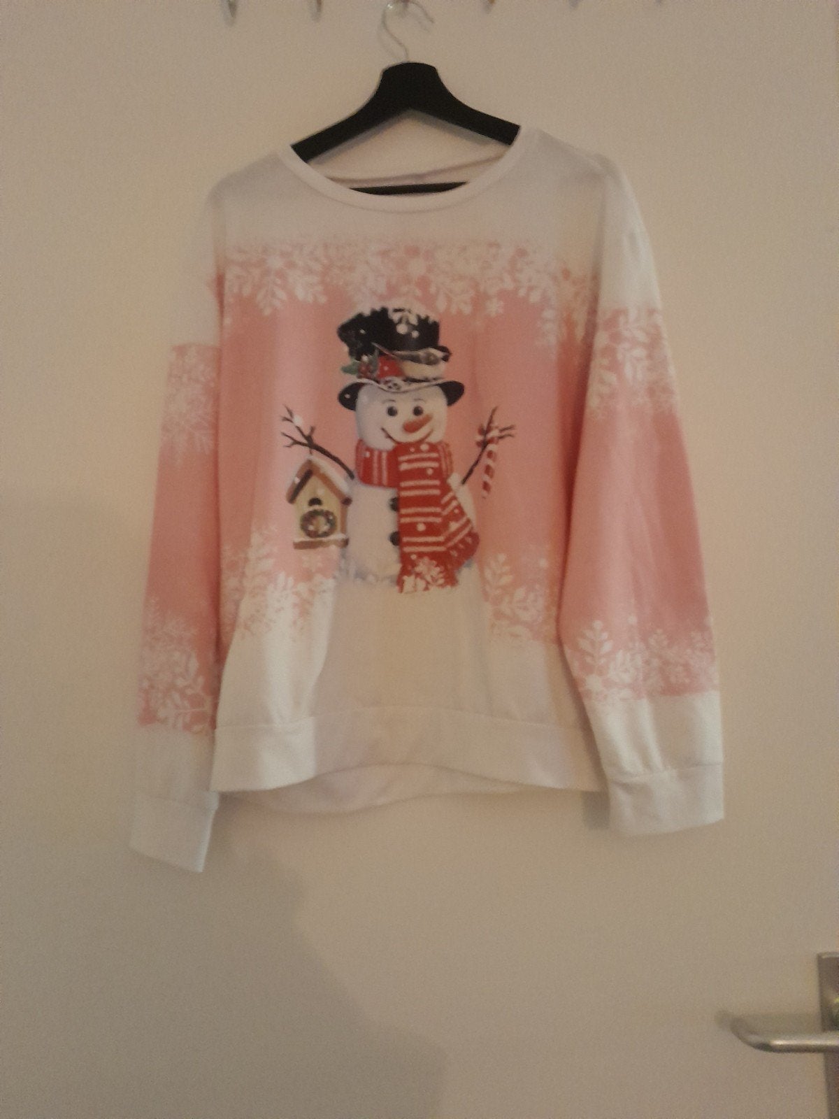 Kersttrui met sneeuwpop - Maat XL, Maat 46/48 (XL) of groter, Ophalen of Verzenden, Roze, Gedragen