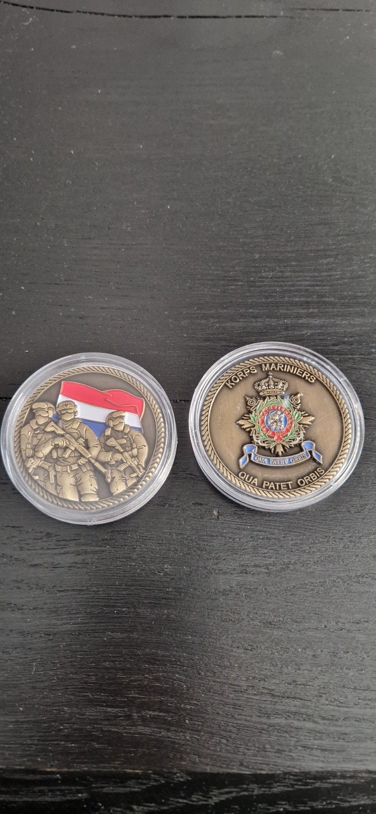 korps mariniers challenge coin, Ophalen of Verzenden, Marine, Nederland, Embleem of Badge