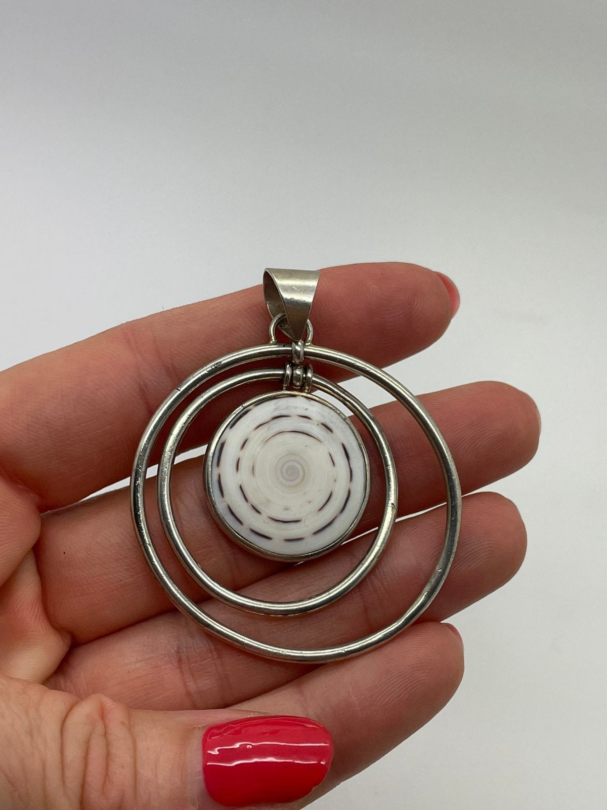F563 Prachtige zilberen hanger Shiva eye, Overige voorstellingen, Ophalen of Verzenden, X, Zilver