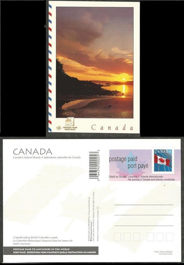 CANADA 1997 British Colombia Sunset Postcard, MINT., Verzenden, Postfris, Noord-Amerika