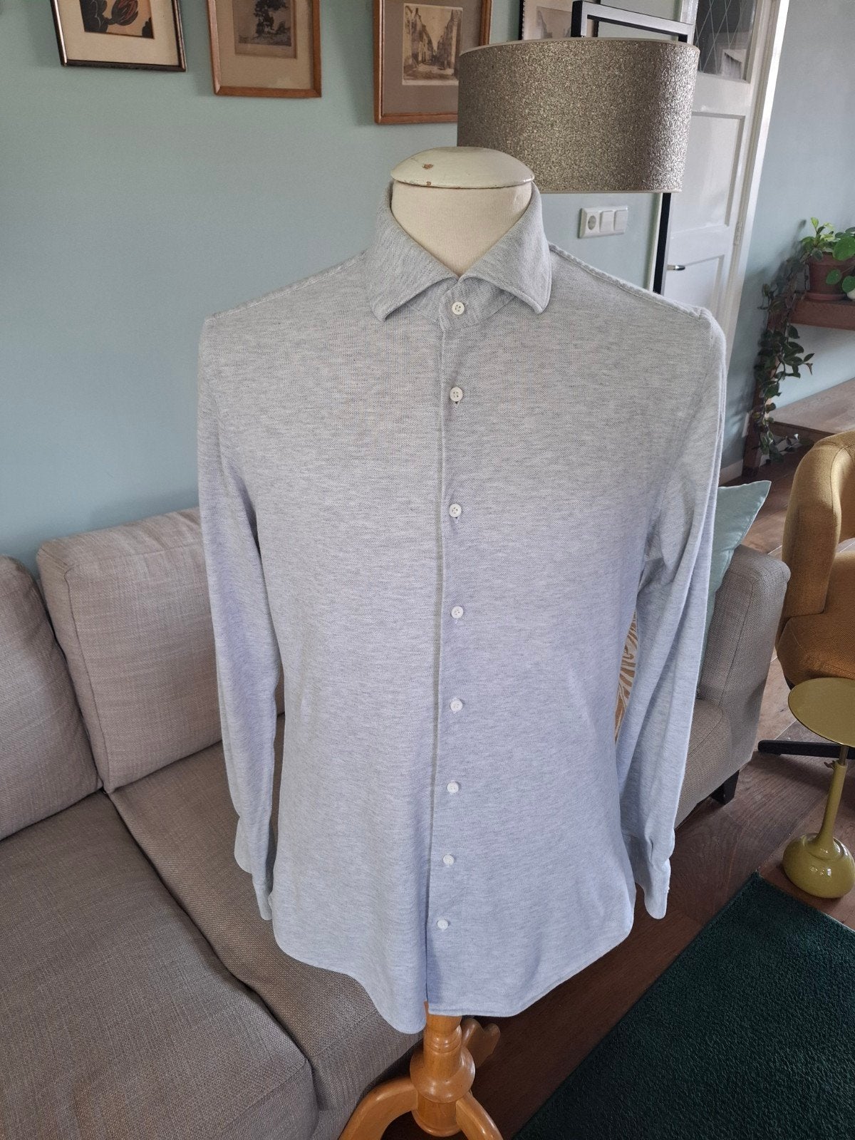 Profuomo overhemd boordmaat 42 stretch, Kleding | Heren, Blauw, Ophalen of Verzenden, Halswijdte 41/42 (L), Profuomo