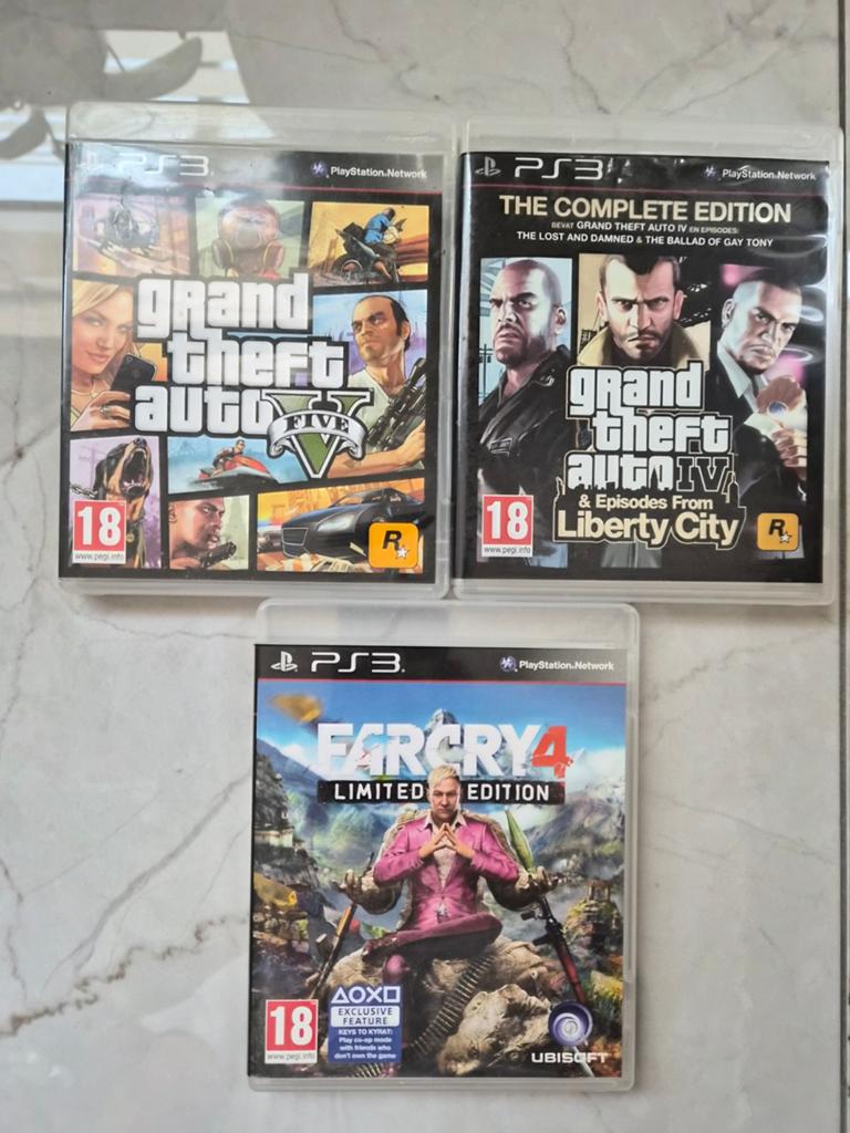 PS3 Games: GTA V, GTA IV Complete, Far Cry 4 Limited, Avontuur en Actie, Online, Gebruikt, Vanaf 18 jaar