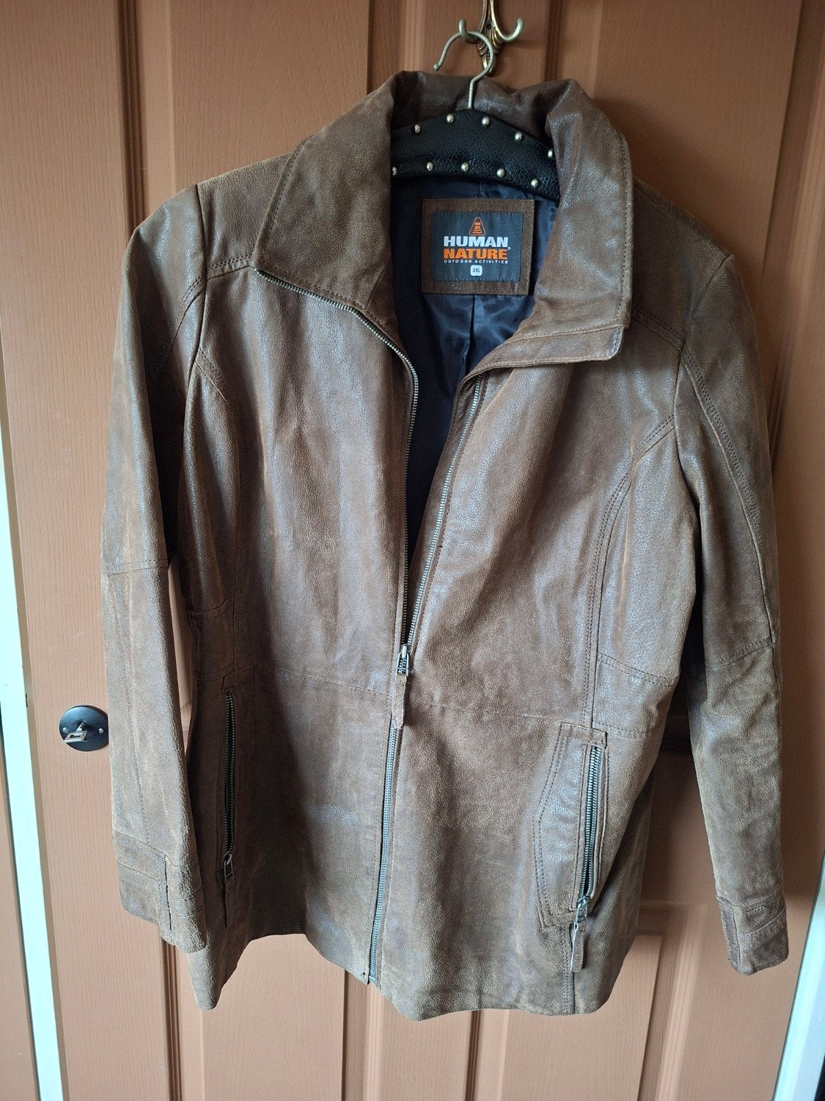 Dames jas leer Human Nature xxl leren jack, Bruin, Maat 46/48 (XL) of groter, Ophalen of Verzenden, Zo goed als nieuw
