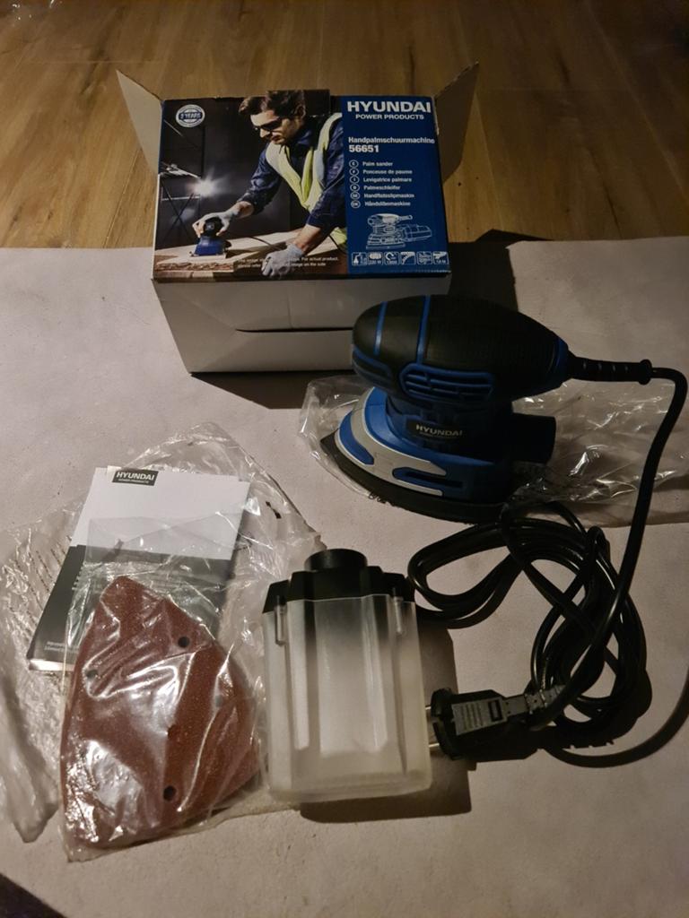 Hyundai Handpalmschuurmachine 56651 nieuw, Ophalen of Verzenden, Nieuw, Minder dan 600 watt, Vlakschuurmachine