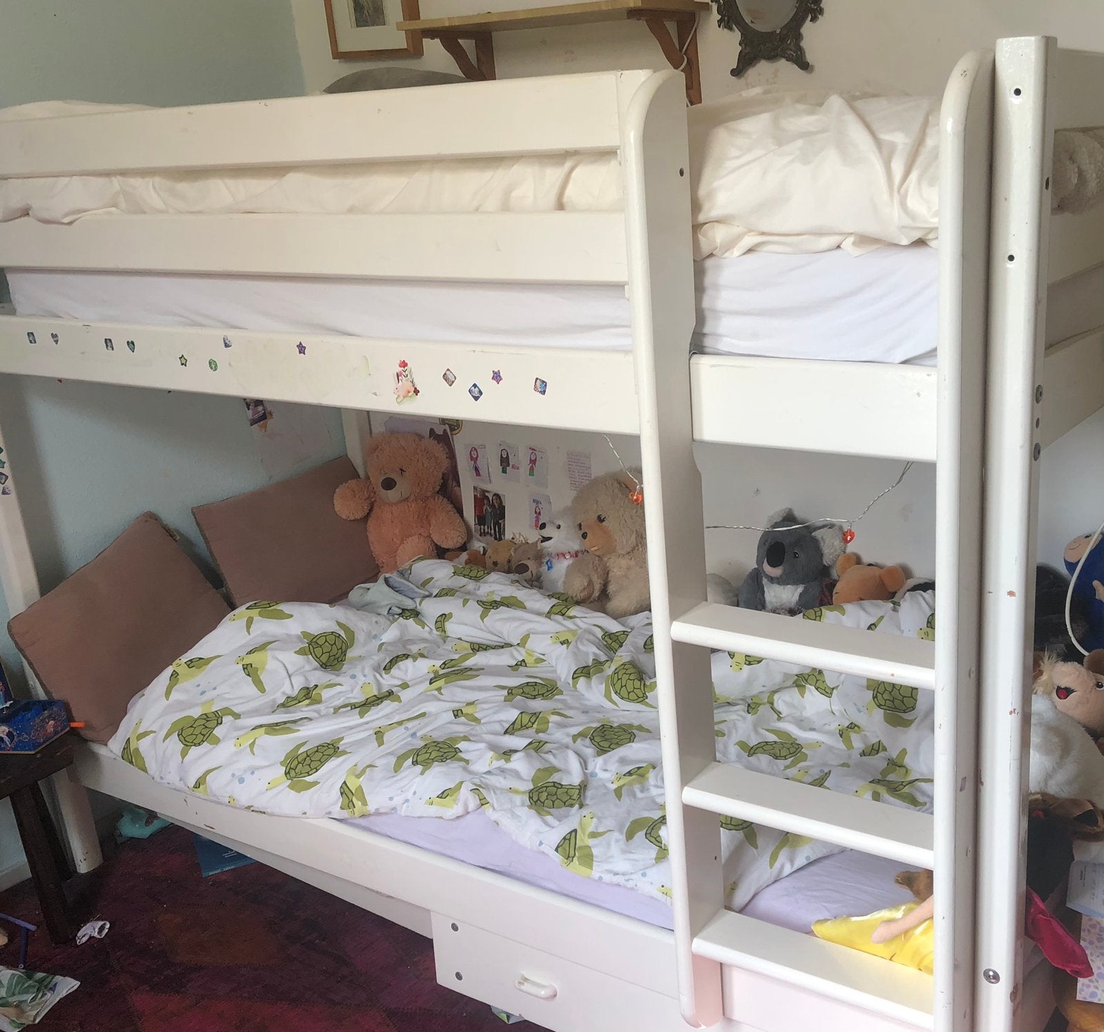 Stapelbed wit, Kinderen en Baby's, Kinderkamer | Stapelbedden en Hoogslapers, Ophalen, Zo goed als nieuw, Stapelbed