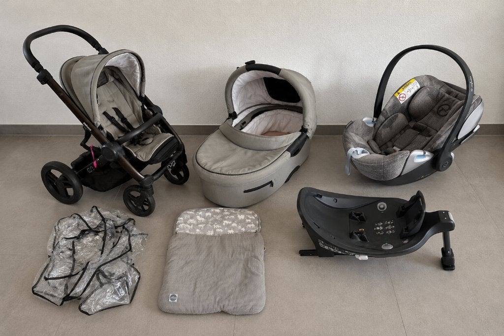 Mutsy EVO Kinderwagen set + Cybex Cloud Z + Isofix Base Z, Gebruikt, Mutsy, Verstelbare duwstang, Ophalen