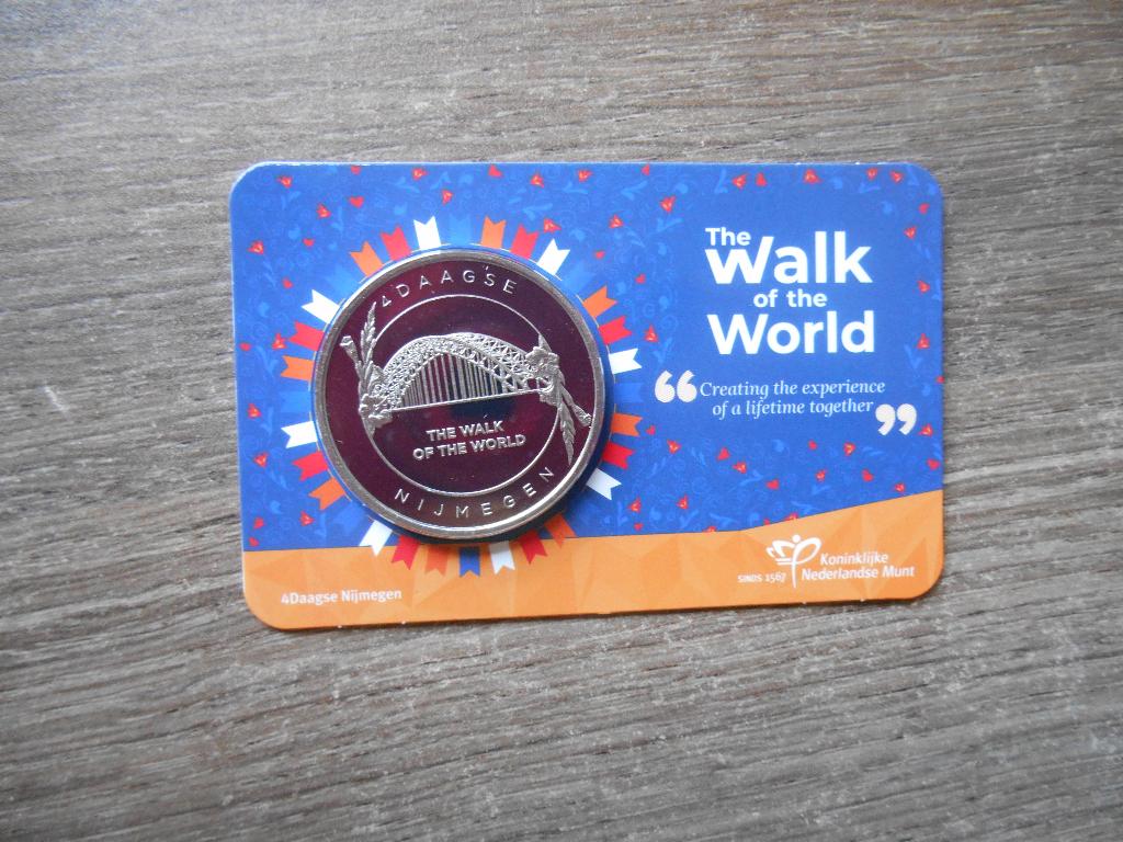 Vierdaagse penning in coincard 2025 The Walk of the World, Ophalen of Verzenden, Overige materialen, Nederland