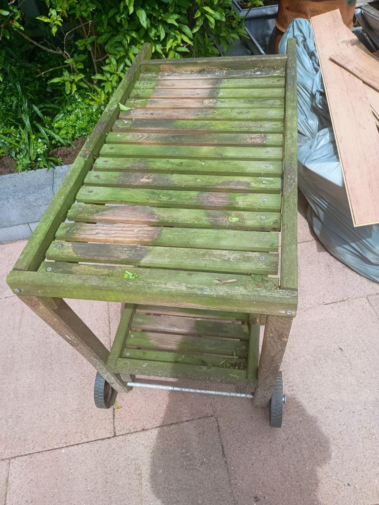 Houten serveerwagen gratis ophalen, Ophalen, Gebruikt, Rechthoekig, Hout