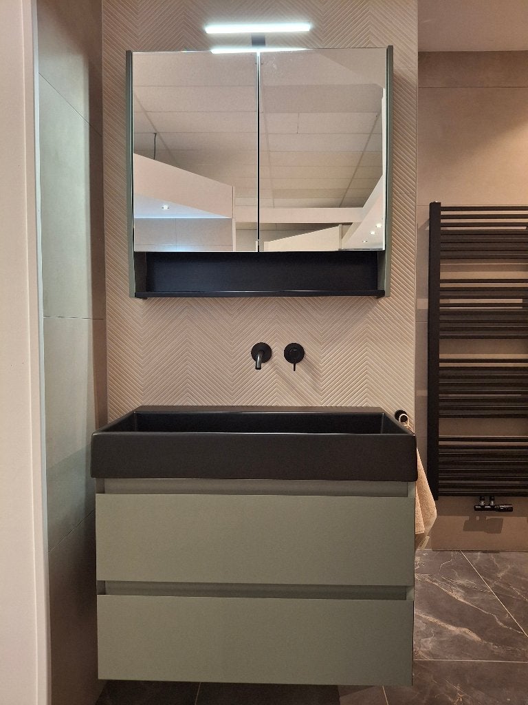 Badkamer meubel 80cm breed, incl. spiegelkast, Ophalen, 50 tot 100 cm, Zo goed als nieuw, Minder dan 100 cm
