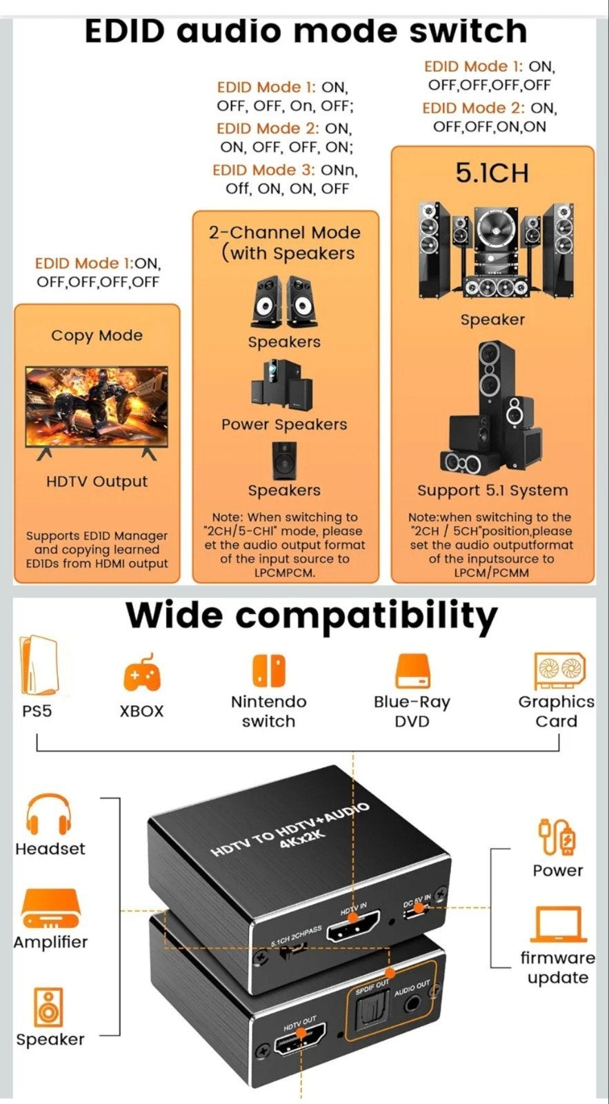 HDMI Audio Extractor 4K 30Hz met SPDIF & 3.5mm Stereo, Ophalen of Verzenden