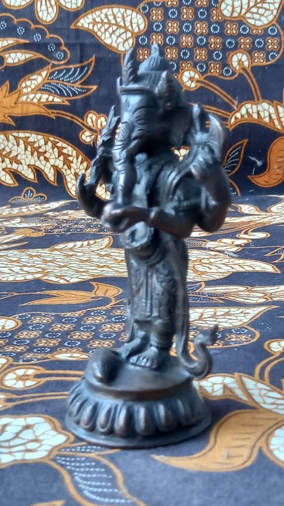 Mooi zwaar antiek brons beeldje van Ganesha uit India 13 cm., Antiek en Kunst, Handgemaakt, 13 cm, India, Ophalen of Verzenden
