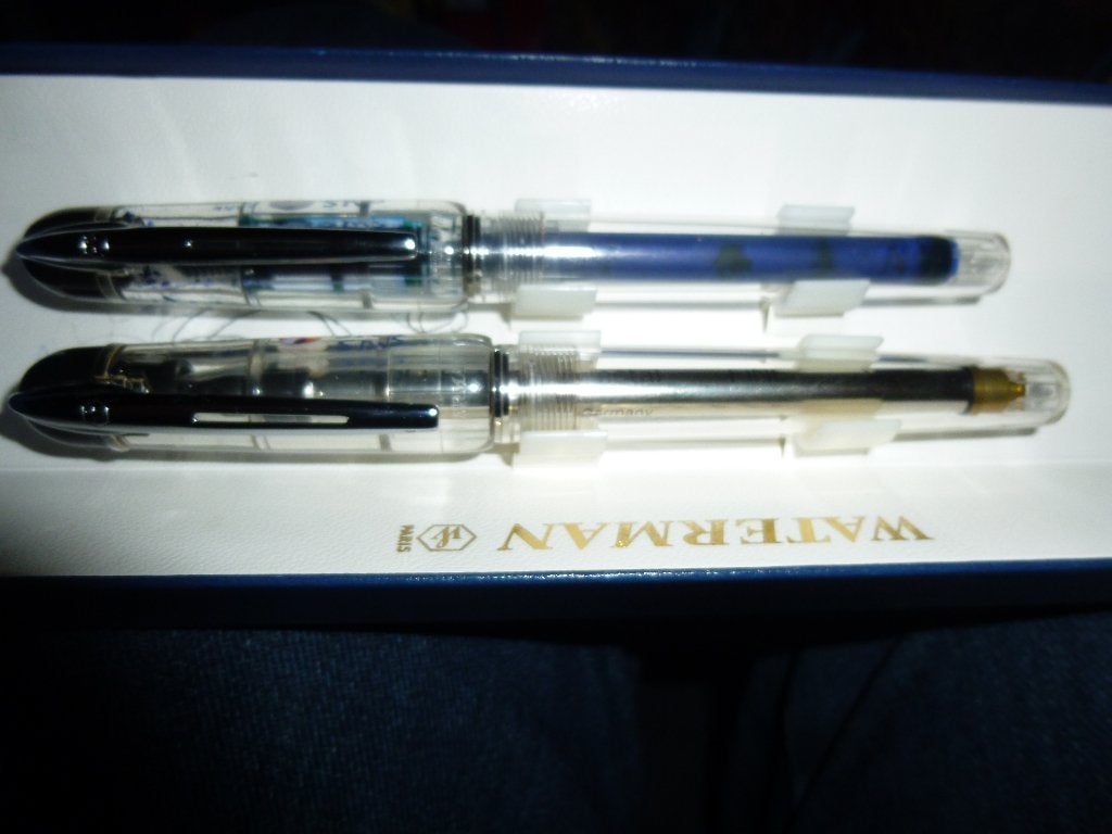 waterman plexiglas vulpen en parker met certificaat 16 vull, Ophalen of Verzenden, Zo goed als nieuw, Vulpen, Waterman