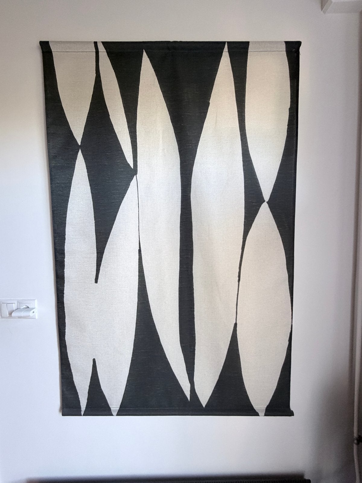 HK Living 148x96 cm Abstract wall chart black/white, Ophalen, Meerkleurig, Zo goed als nieuw, Modern