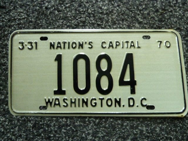 Kentekenplaat licenseplate Washington DC 1970 USA, Verzamelen, Verzenden, Gebruikt, Auto's