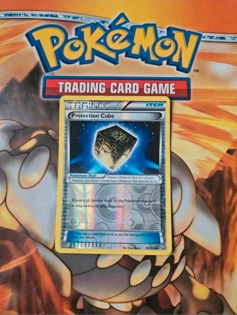 Protection cube 95/106 XY Flashfire pokemon kaart reverse, Ophalen of Verzenden, Gebruikt, Losse kaart, Foil
