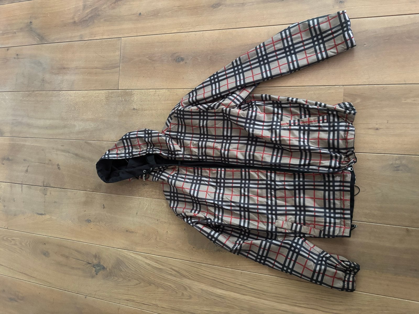 Burberry London England geruite jas, Ophalen of Verzenden, Zo goed als nieuw, Maat 38/40 (M), Beige