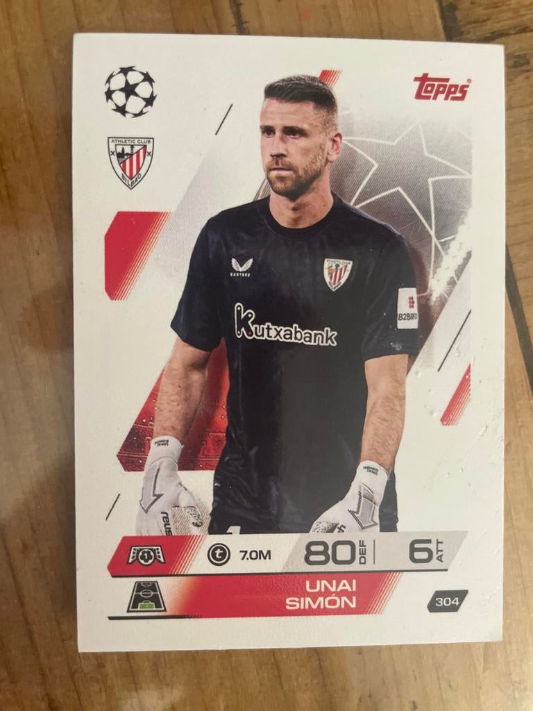 Topps Unai Simón Spelerskaart Athletic Club Bilbao, Ophalen of Verzenden, Zo goed als nieuw, Buitenlandse clubs, Spelerskaart
