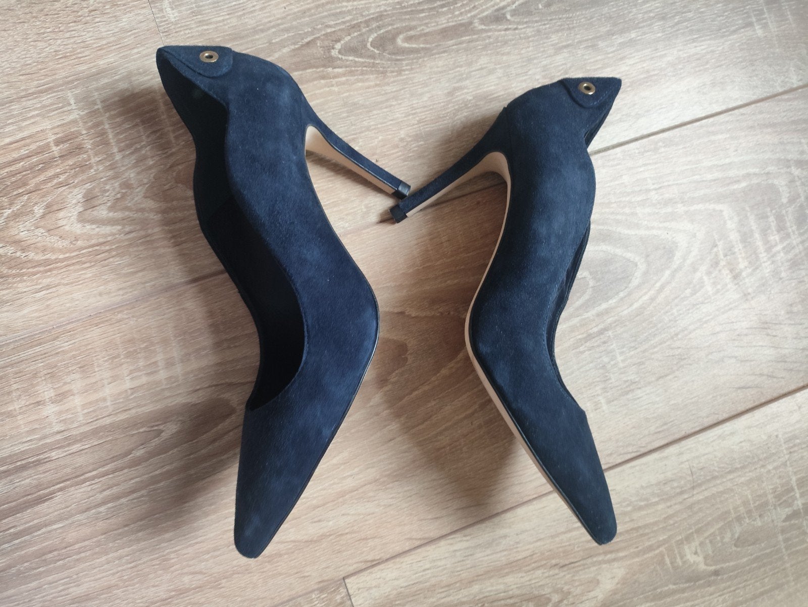 Minelli Leren Stiletto Pumps - Zeer Goede Staat, Kleding | Dames, Pumps, Blauw, Ophalen of Verzenden, Zo goed als nieuw
