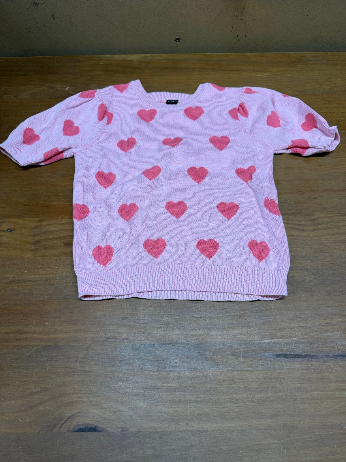 Roze truitje met hartjes - Maat 134/140, Ophalen of Verzenden, Zo goed als nieuw, Meisje, Trui of Vest