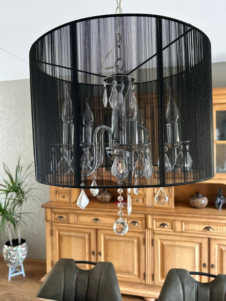 2 hanglampen/ kroonluchters  glas!!!, Ophalen, Zo goed als nieuw, Glas