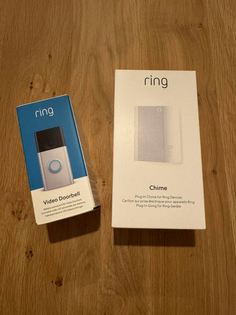Ring Videodeurbel + Chime | COMPLEET!, Ophalen of Verzenden, Bewegingsdetectiesensor, Zo goed als nieuw, Draadloos