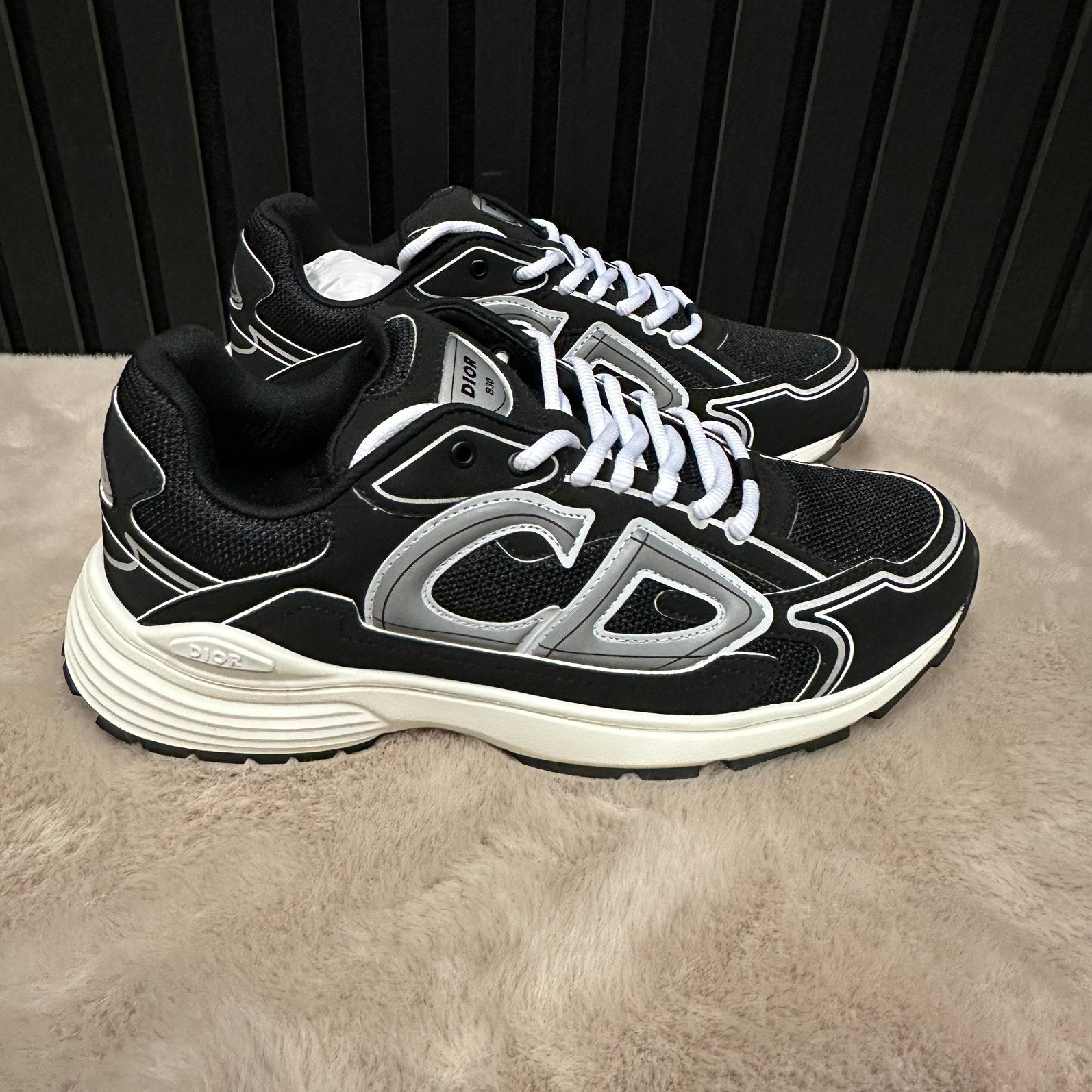 Zwart/Witte Dior B30 - Designer Sneaker Nieuw, Kleding | Heren, Ophalen of Verzenden, Zwart, Sneakers of Gympen