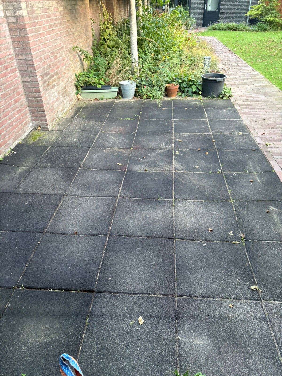 Rubberen tegels 50x50, Tuin en Terras, Ophalen, Gebruikt, Rubber, Overige typen
