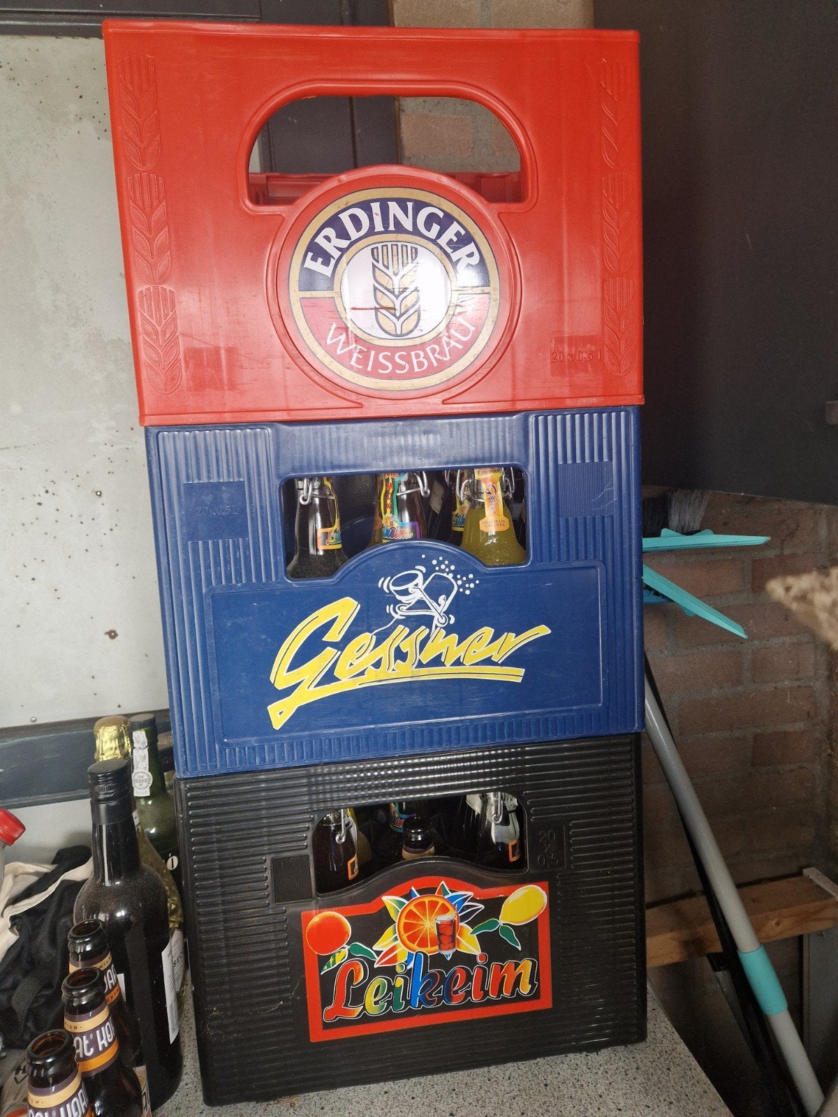 Leeg bierkratje voor op de fiets - Diverse merken, Ophalen, Gebruikt, Erdinger, Gessner, Leikeim