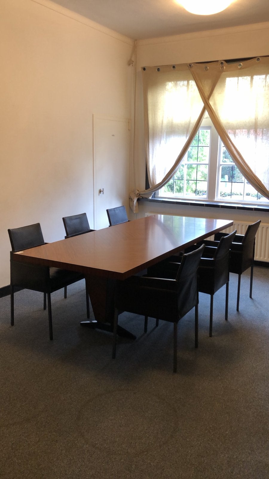 Art Deco Conferentietafel Walnoot/Ebben 2.40m x 1.00m, Ophalen, 100 tot 150 cm, Vijf personen of meer, Rechthoekig