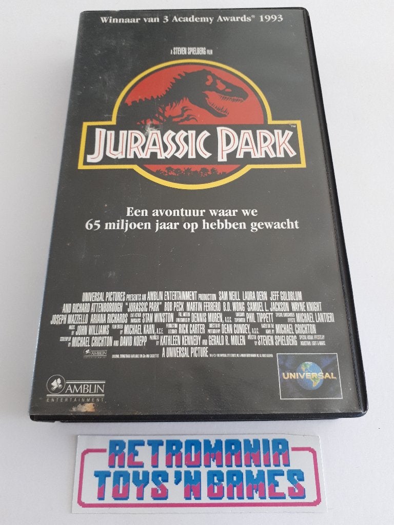 vhs actie - jurassic park, Cd's en Dvd's, VHS | Film, Alle leeftijden, Verzenden, Gebruikt, Actie en Avontuur