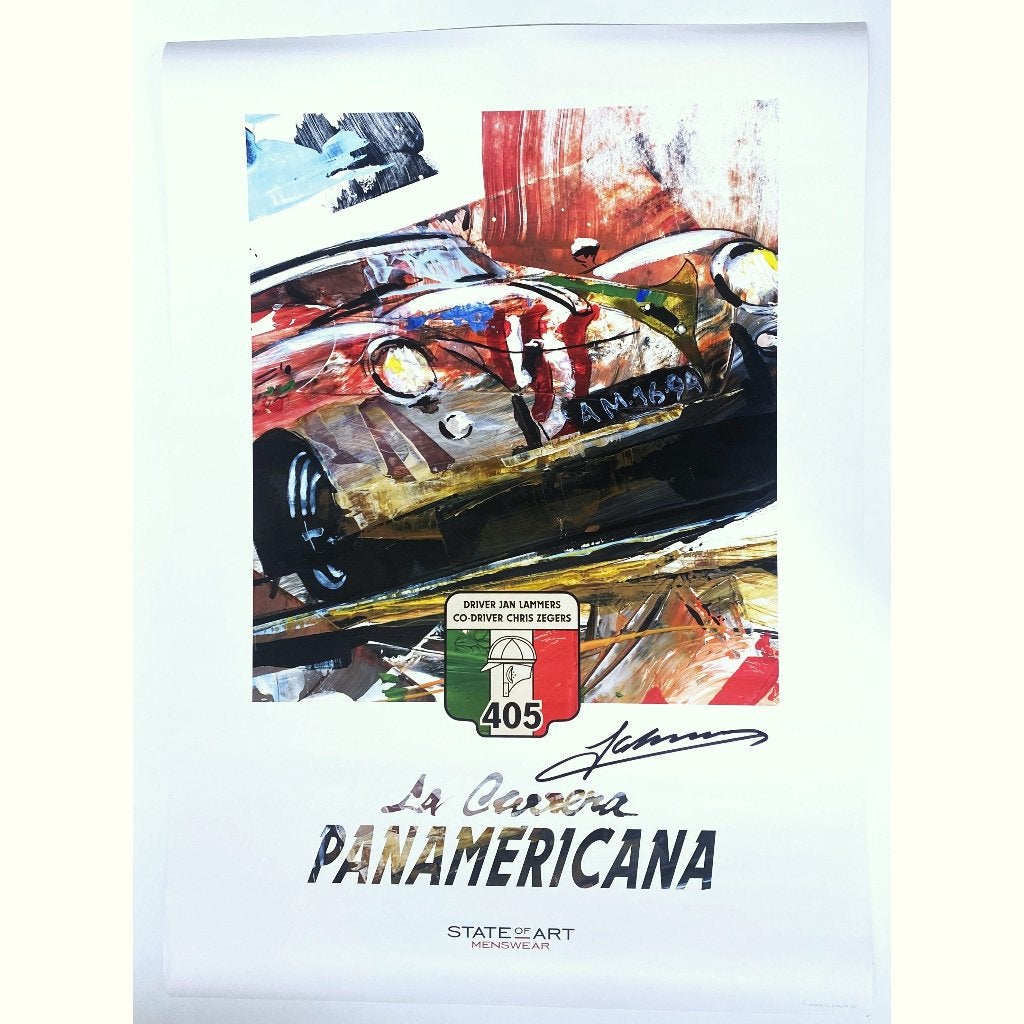 La Carrera Panamericana poster – Jan Lammers (gesigneerd), Verzamelen, Verzenden, Gebruikt, Auto's
