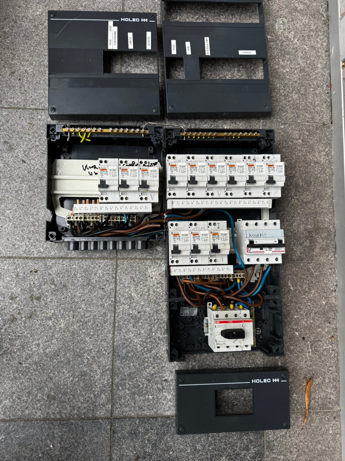 Complete Holec groepenkast stoppenkast 3-fase, Ophalen, Gebruikt, ABB, Groepenkast