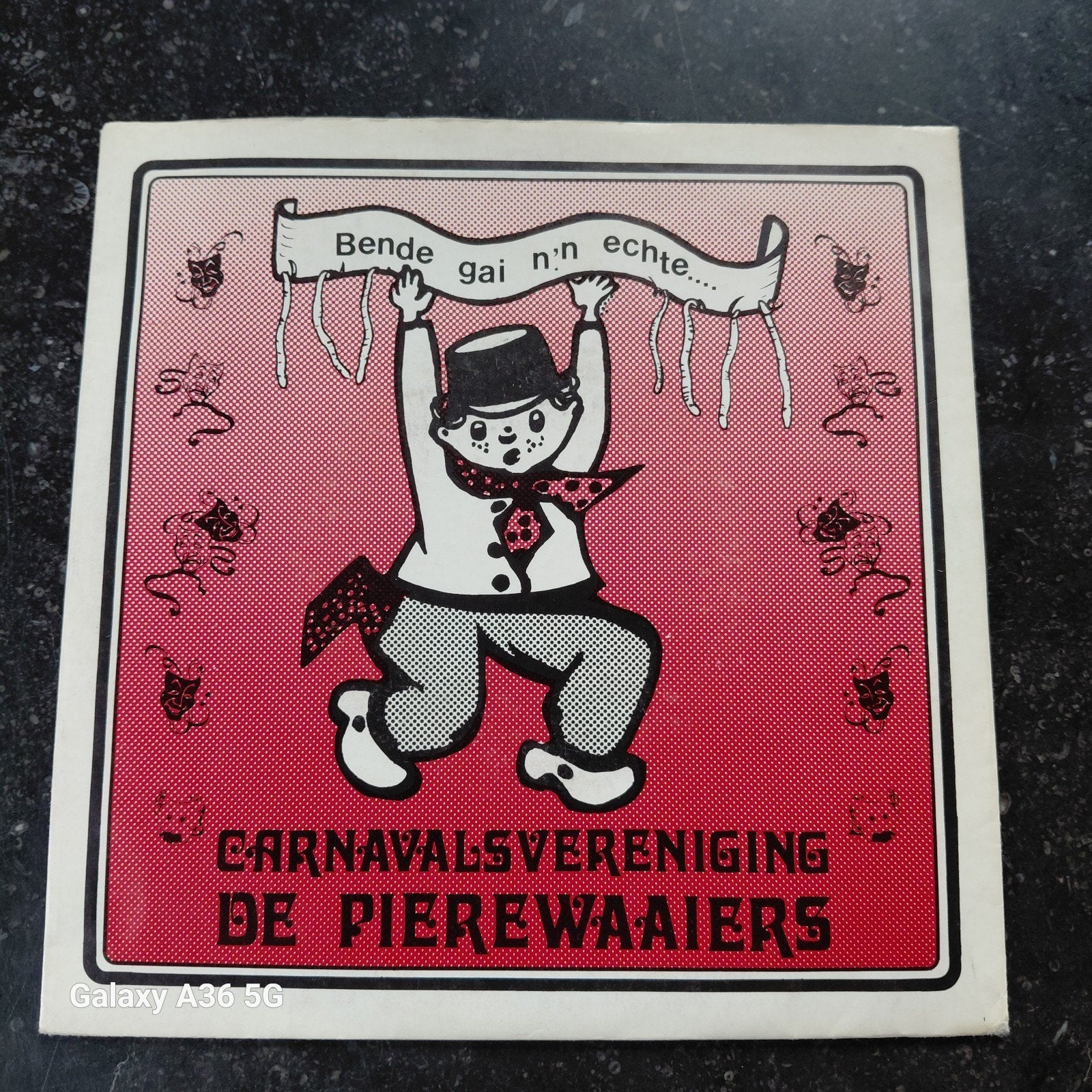Carnavalsvereniging De Pierewaaiers - Vintage Plaat, Ophalen of Verzenden, Gebruikt, Feestartikel, Carnaval