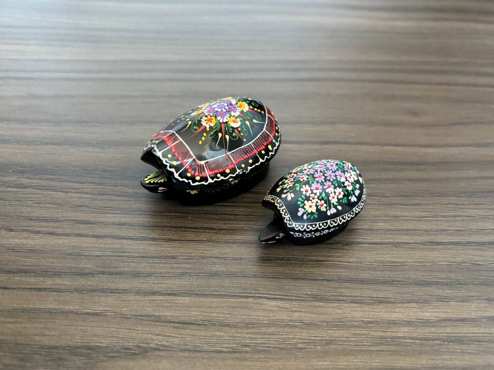 Handbeschilderde schildpad lak doosjes uit Thailand, Ophalen of Verzenden