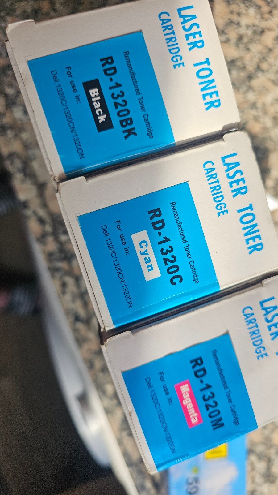 Set van 4 Laser Toner Cartridges RD-1320M voor Dell printers, Ophalen of Verzenden, Nieuw, Toner, Dell