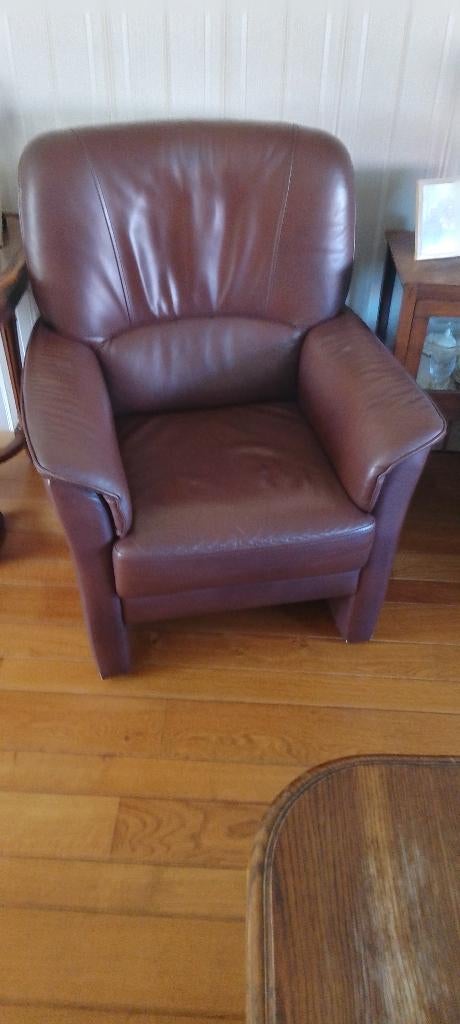 te koop 2 fauteuils, Ophalen, Gebruikt, 50 tot 75 cm, Leer